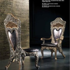 Experience Collection Gold and White Pearl Dining Chairs