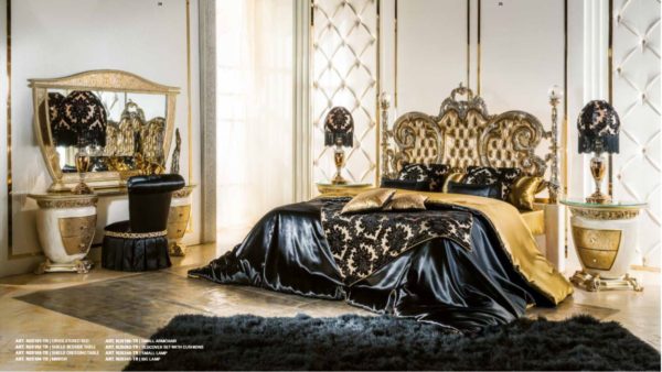 Cappelletti Tribute Gold And Black Bedroom Set