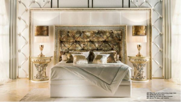 Cappelletti Tribute White Gold Bedroom Set