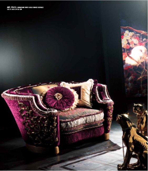 Experience Collection Armchair With Gold Brass Details