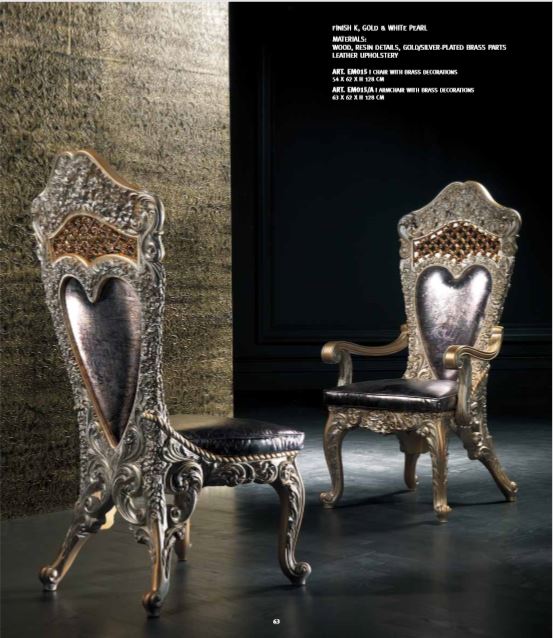 Experience Collection Gold And White Pearl Dining Chairs
