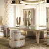 Lilium Collection Gold And White Dining Set